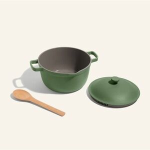 Our Place Perfect Pot Standard 5.5 QT Sage Green w/ Beachwood Spoon